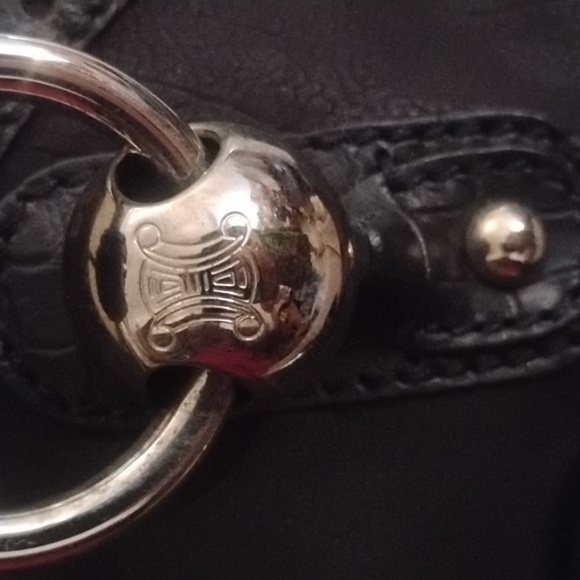 Celine Black Leather Silver Hardware Handbag Lk New - Picture 3 of 14